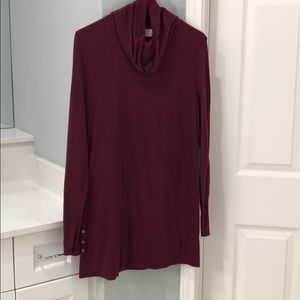 Maroon cowl neck tunic